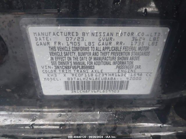 3N1CN8FV6PL859903 Nissan Versa 1.6 Sr Xtronic Cvt