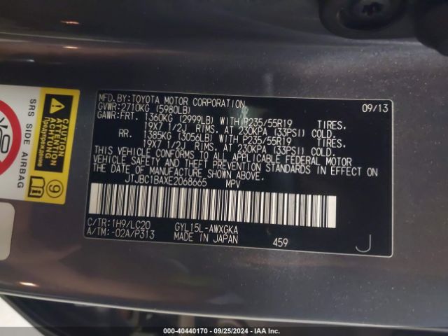 JTJBC1BAXE2068665 Lexus RX 450H