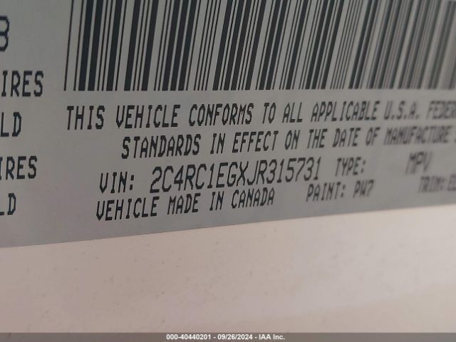 2018 CHRYSLER PACIFICA 2C4RC1EGXJR315731 Photo 8