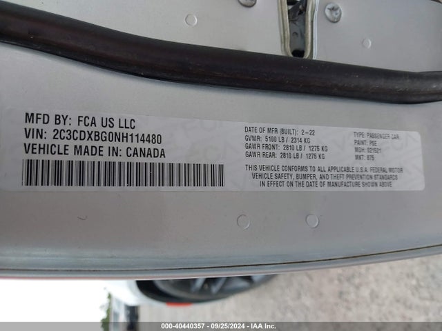 Dodge Charger 2022 2C3CDXBG0NH114480 Image 21