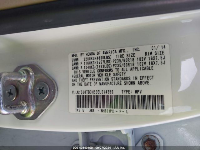 5J8TB3H53EL014359 Acura RDX