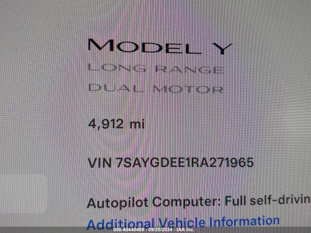 2024 TESLA MODEL Y 7SAYGDEE1RA271965 Photo 6