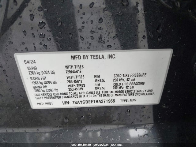 2024 TESLA MODEL Y 7SAYGDEE1RA271965 Photo 8