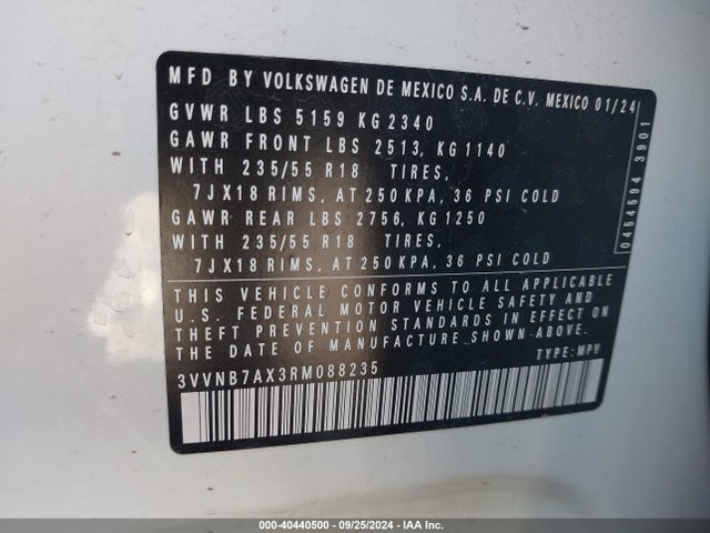 3VVNB7AX3RM088235 Volkswagen Tiguan 2.0t Se