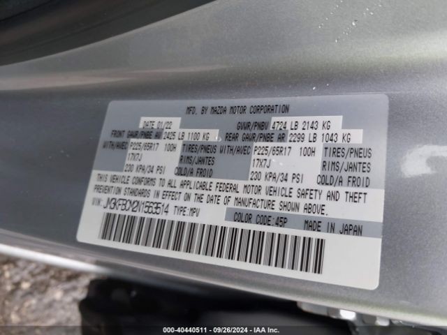 JM3KFBCM2N1563514 Mazda Cx-5 2.5 S Preferred