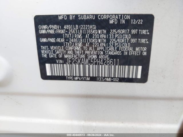 JF2SKAMC5PH428611 Subaru Forester Wilderness