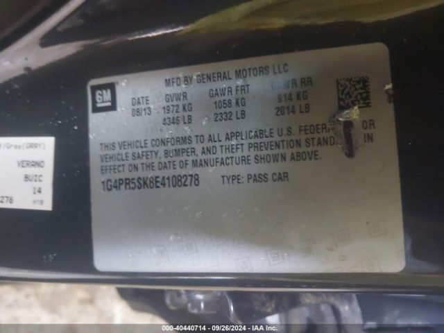 1G4PR5SK8E4108278 Buick Verano Convenience Group