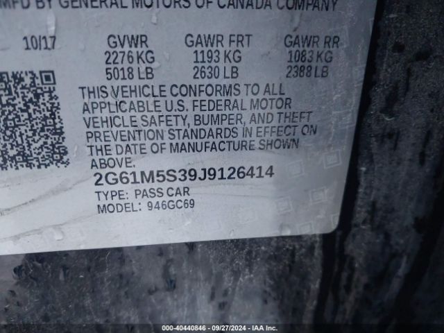 2G61M5S39J9126414 Cadillac XTS LUXURY