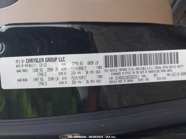 Dodge Grand Caravan Sxt 2014 2C4RDGCG0ER263311 Image 9