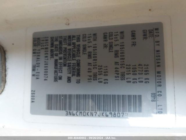 3N6CM0KN7JK698074 Nissan Nv200 S