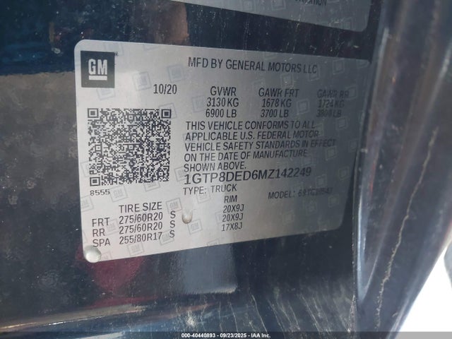 2021 Gmc Sierra 1500 2wd  Short Box Slt მანქანა იყიდება აუქციონზე, vin: 1GTP8DED6MZ142249, აუქციონის ნომერი: 40440893