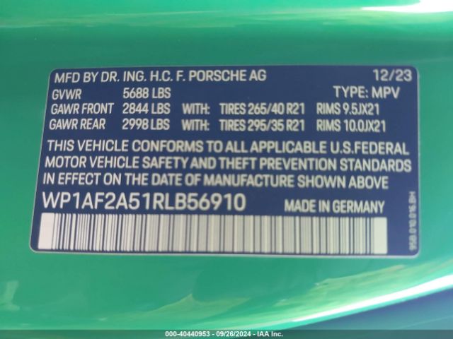 WP1AF2A51RLB56910 Porsche Macan Gts