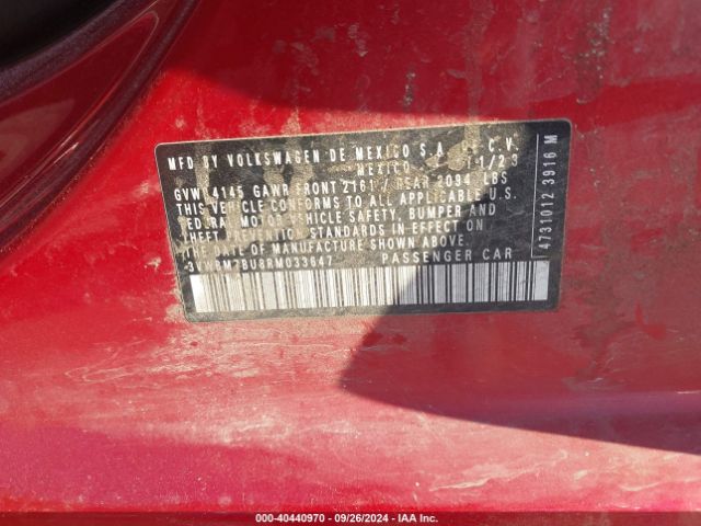 3VWBM7BU8RM033647 Volkswagen Jetta 1.5t Sport