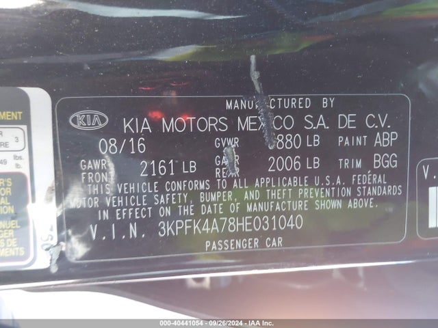 KIA FORTE LX 2017 3KPFK4A78HE031040 Image 9