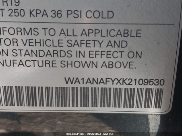 WA1ANAFYXK2109530 Audi Q5 45 Premium
