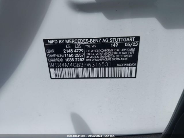 W1N4M4GB3PW316531 Mercedes-Benz GLB 250