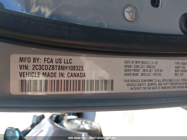 Dodge Challenger R/t 2022 2C3CDZBT8NH108323 Image 9
