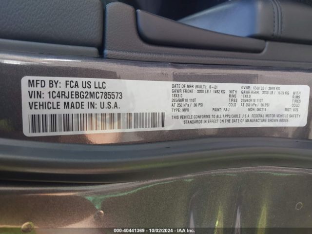 1C4RJEBG2MC785573 Jeep Grand Cherokee Limited 4x2