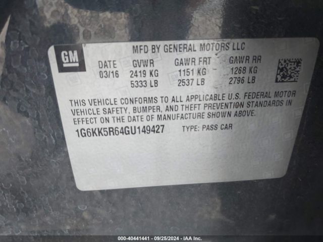 1G6KK5R64GU149427 Cadillac Ct6 Platinum