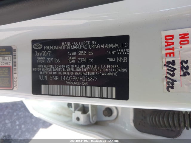 Hyundai ELANTRA SE 2021 5NPLL4AG9MH026872 Image 9