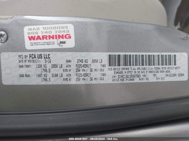 2C4RC1BG1GR307983 Chrysler Town & Country Touring