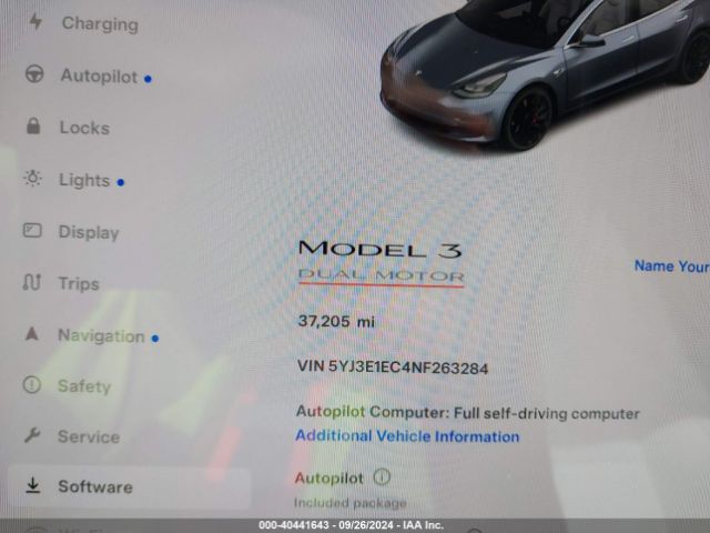 5YJ3E1EC4NF263284 Tesla Model 3 Performance Dual Motor All-wheel Drive