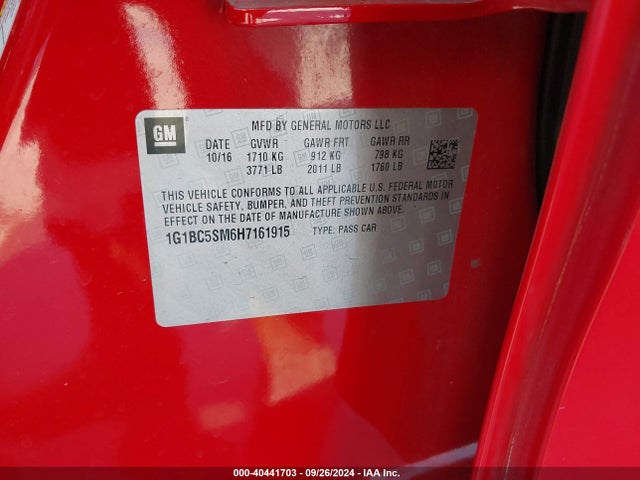 Chevrolet Cruze Ls Auto 2017 1G1BC5SM6H7161915 Image 9