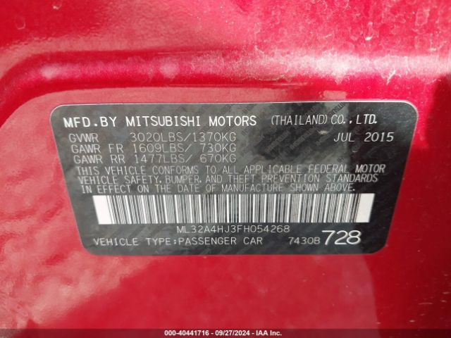 ML32A4HJ3FH054268 Mitsubishi MIRAGE ES