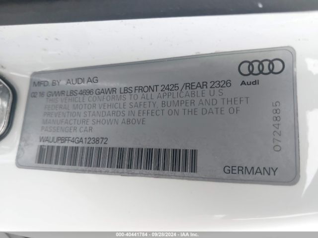 WAUUPBFF4GA123872 Audi A3 E-tron 1.4t Premium