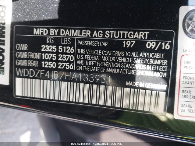 WDDZF4JB7HA133931 Mercedes-Benz E 300