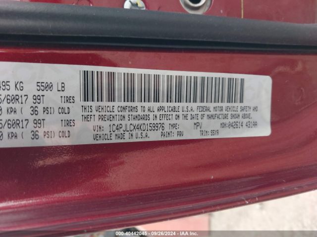 1C4PJLCX4KD159976 Jeep Cherokee Latitude Fwd