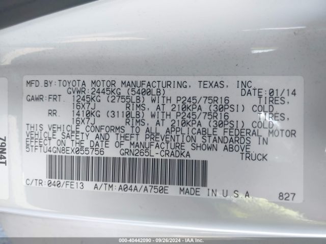 5TFTU4GN8EX055756 Toyota Tacoma Prerunner V6