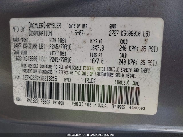 2007 MITSUBISHI RAIDER 1Z7HC22K07S213215 Photo 8