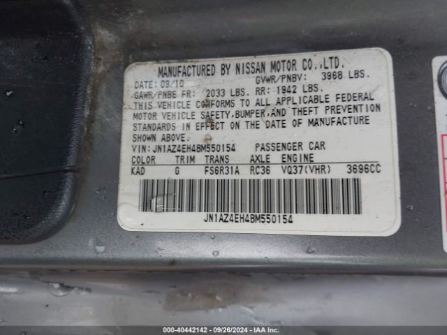 2011 NISSAN 370Z JN1AZ4EH4BM550154 Photo 8