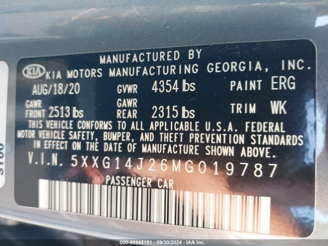 5XXG14J26MG019787 KIA K5 LXS