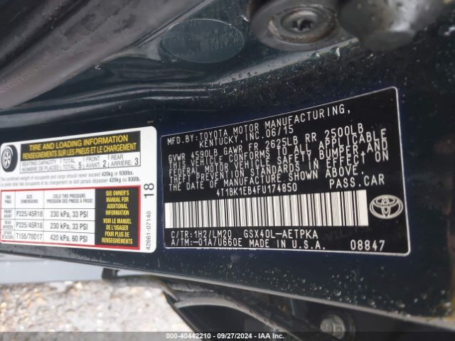 4T1BK1EB4FU174850 Toyota AVALON LIMITED