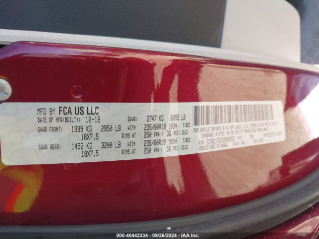 2C4RC1FG3KR549953 Chrysler Pacifica Touring Plus