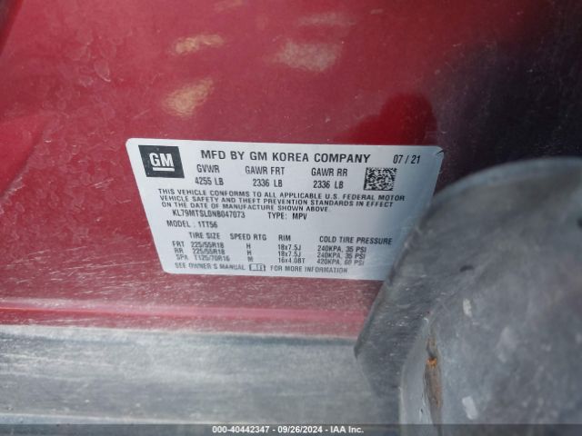 KL79MTSL0NB047073 Chevrolet Trailblazer Fwd Rs