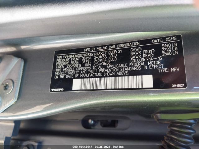 YV449MDK0G2787635 Volvo Xc60 T6 Drive-e