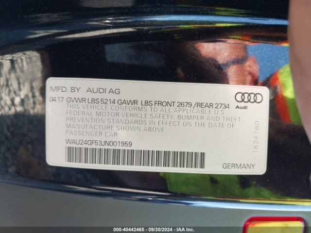 WAU24GF53JN001959 Audi S5 3.0t Premium Plus
