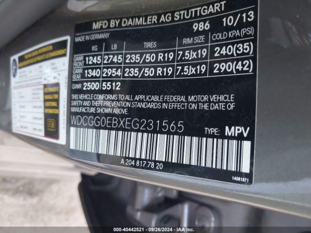 WDCGG0EBXEG231565 Mercedes-Benz Glk 250 Bluetec 4matic