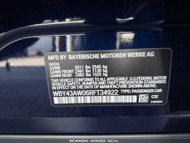 WBY43AW06RFT34922 BMW I4 Edrive35