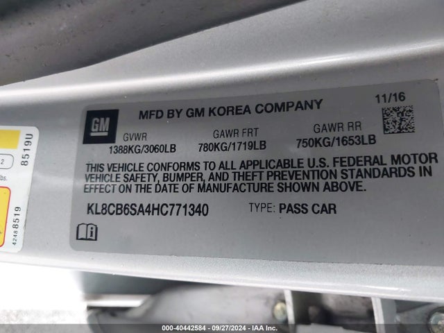 Chevrolet Spark Ls Cvt 2017 KL8CB6SA4HC771340 Image 9