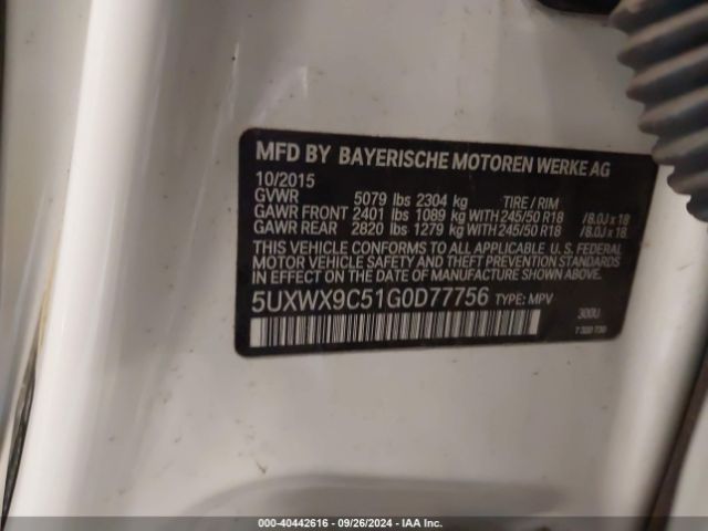 5UXWX9C51G0D77756 BMW X3 Xdrive28i