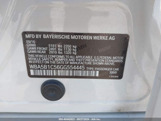 WBA5B1C56GG554445 BMW 535i