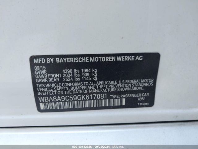 WBA8A9C59GK617081 BMW 320i