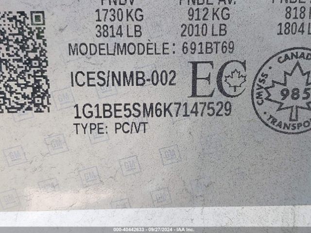 1G1BE5SM6K7147529 Chevrolet CRUZE LT