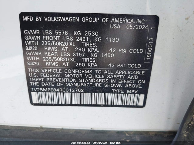 1V25MPE84RC012762 Volkswagen Id.4 S