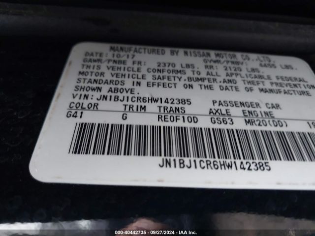 JN1BJ1CR6HW142385 Nissan Rogue Sport Sv