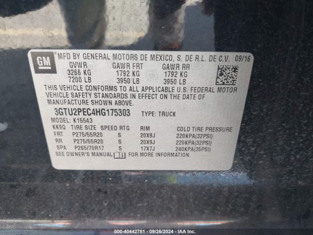 3GTU2PEC4HG175303 GMC Sierra 1500 Denali